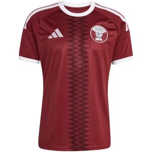 Mens Qatar World Cup Home Jersey 2026 maroon shirt front view with serrated center stripe