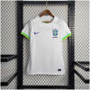 Womens World Cup Brazil White Leopard Jersey 2022 on hanger showing white body with yellow and green cuffs