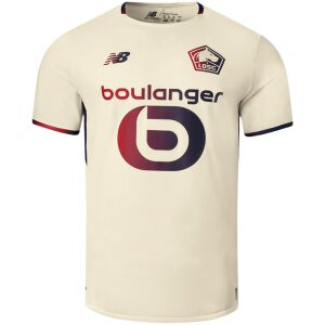 Mens Lille OSC Away Jersey 2025/26 Cream Lille OSC away shirt with navy panels and Boulanger sponsor front view