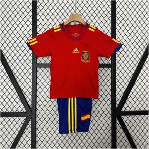 Kids World Cup Spain Retro Home Kit 2010 front view on hanger