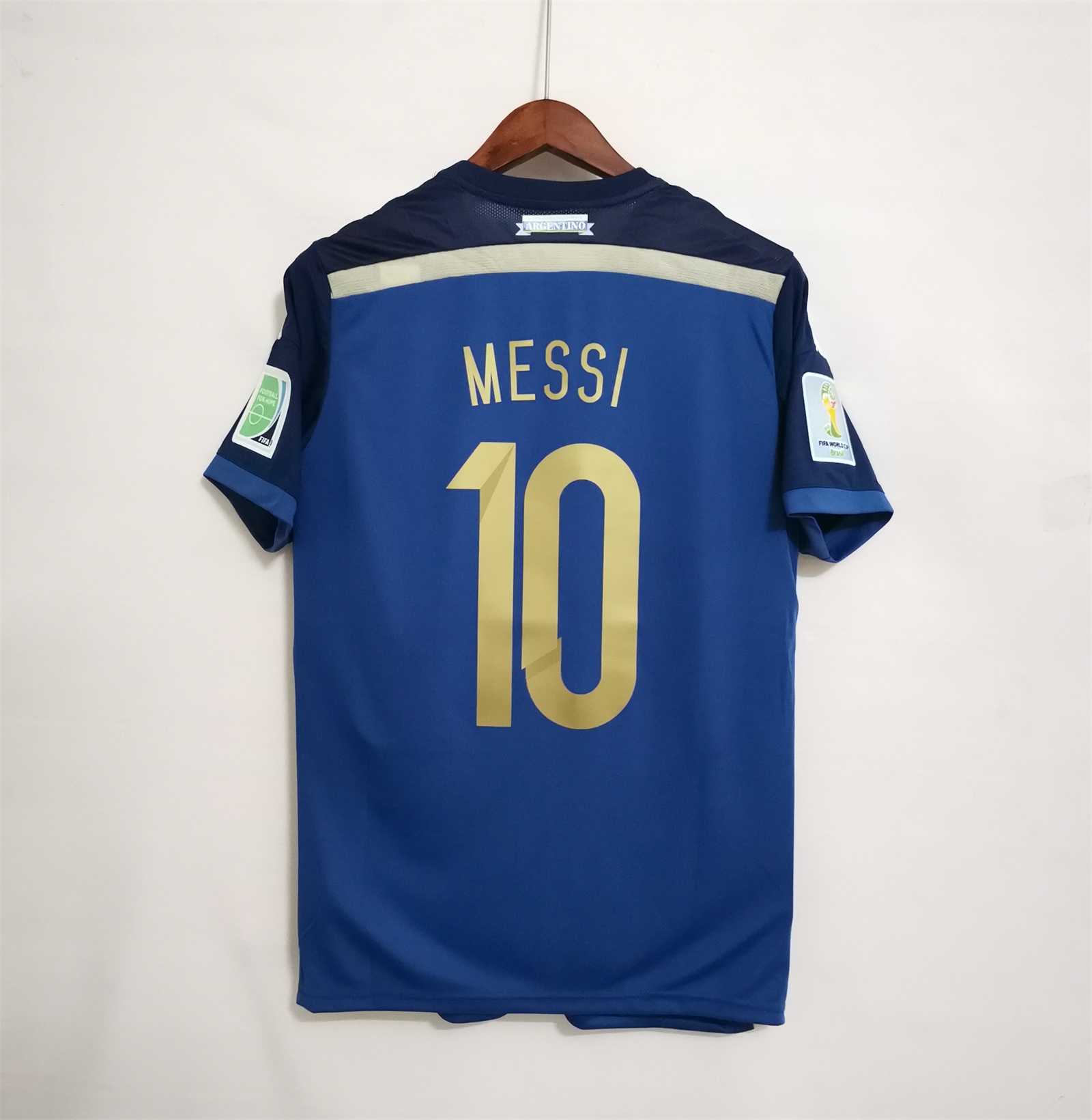 Mens World Cup Argentina Retro Away Jersey 2014 Mens World Cup Argentina Retro Away Jersey 2014 back view detail