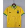 Mens World Cup Brazil Classic Yellow Jersey 2022 on hanger showing yellow body with Christ line art