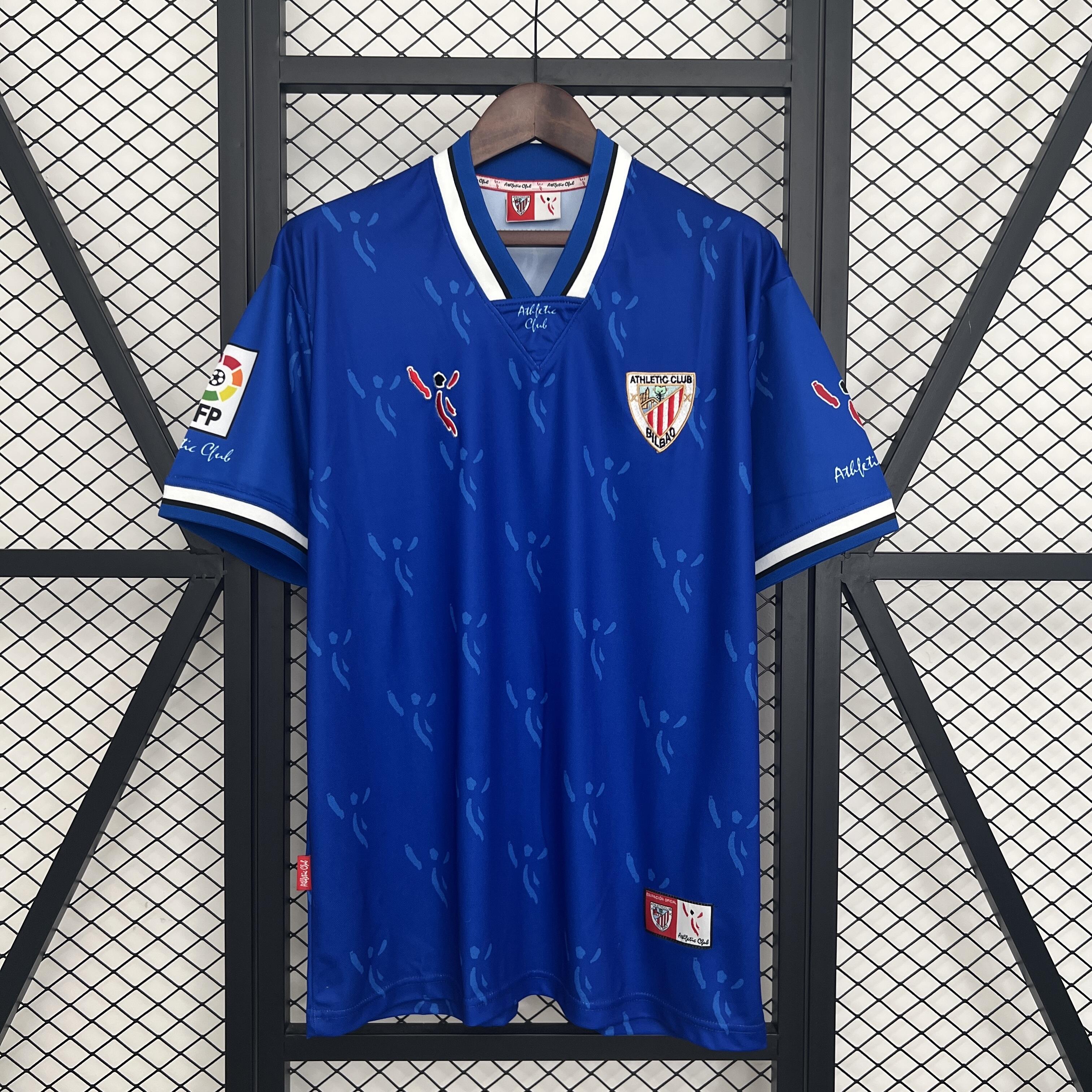 Mens Athletic Bilbao Retro Away Jersey 2001/03 Mens Athletic Bilbao Retro Away Jersey 2001/03 front view on display