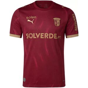 Mens SC Braga Third Jersey 2026/27 front view in maroon and gold