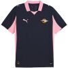 Mens Palermo away jersey dark navy with pink collar and crest front view
