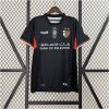 Mens Palestino Deportivo Away Jersey 2024/25 front view in black with red flank inserts