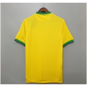 Mens Brazil yellow Retro Home Jersey 2020 back view detail