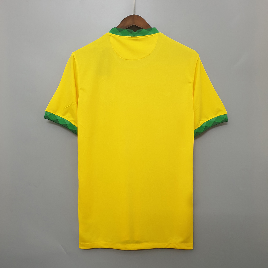 Mens Brazil yellow Retro Home Jersey 2020 Mens Brazil yellow Retro Home Jersey 2020 back view detail