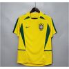 Mens World Cup Brazil Retro Home Jersey 2002 on hanger showing yellow body with green curved side panels