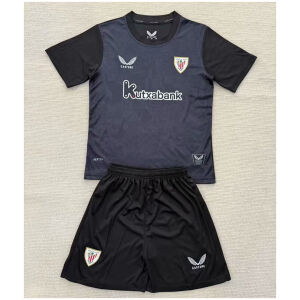 Kids Athletic Bilbao black Goalkeeper Kit 2025/26 front view on display