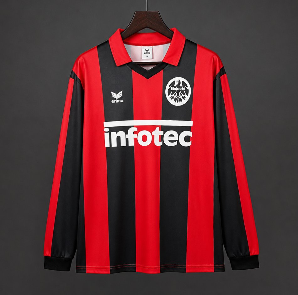 Mens Eintracht Frankfurt 1988/89 Home Retro Shirt – Long Sleeve Mens Eintracht Frankfurt 1988/89 Home Retro Shirt – Long Sleeve