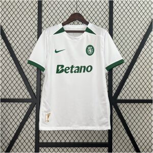Mens Sporting Lisbon Away Jersey 2024/25 Mens Sporting Lisbon Away Jersey 2024/25 in white with green accents