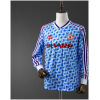 Mens Manchester United Retro Long Sleeve Away Jersey 1990/92 on mannequin showing blue-white snowflake mosaic pattern
