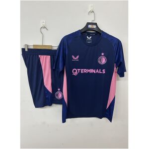 Mens Feyenoord royal blue Training Kit Kit 2025/26 front view on display