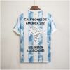 Mens Argentina Copa America Championship Edition Blue And White Retro Jersey 2021 back view detail