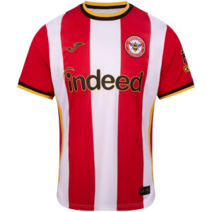 Mens Brentford Home Jersey 2026/27 red and white striped shirt front view