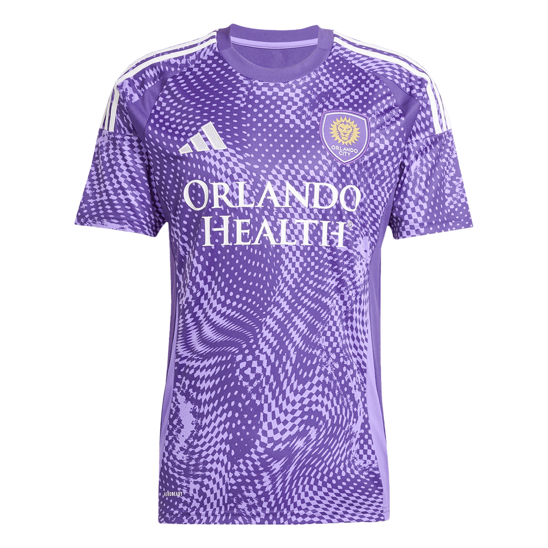 Mens Orlando City FC Home Jersey 2025/26 Mens Orlando City FC Home Jersey 2025/26 front view in purple with white sponsor