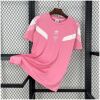 Mens Miami pink casual Jersey 2025/26 showing centered emblems and white chevron panels