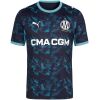 Mens Olympique Marseille Away Jersey 2026/27 navy turquoise wave shirt front view