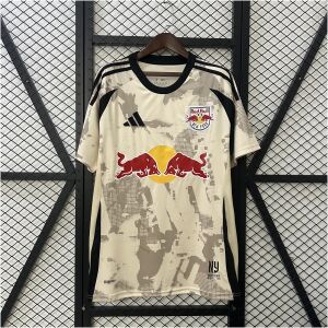 Mens New York Red Bulls Away Jersey 2025/26 front view in patterned cream