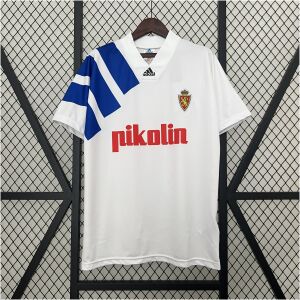 Mens Real Zaragoza white Retro Away Jersey 1992/93 Mens Real Zaragoza white Retro Away Jersey 1992/93 front view on display