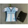 Kids Argentina Maradona Retro Kit 2001 laid flat showing tribute jersey with number 10 and black shorts