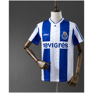 Mens Porto Retro Home Jersey 1994/95 featuring blue and white stripes