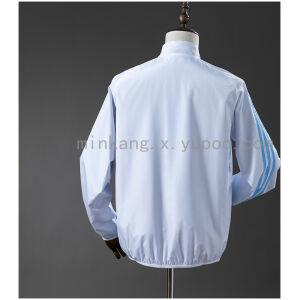 Mens Argentina Trench Coat Reversible White and Blue Windbreaker 2025 back view detail