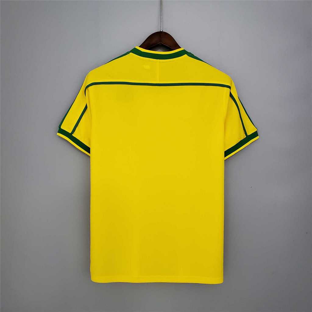 Mens World Cup Brazil Retro Home Jersey 1998 Mens World Cup Brazil Retro Home Jersey 1998 back view detail
