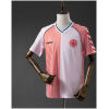 Mens Denmark Retro Away Jersey 1986 front view on mannequin showing halved pinstripe design and DBU crest