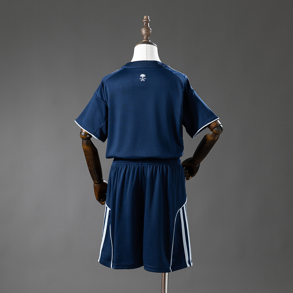 Kids Al Nassr Away Kit 2025/26 Kids Al Nassr Away Kit 2025/26 rear view of shirt and shorts
