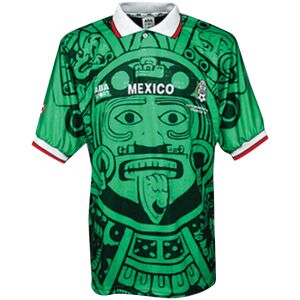 Mens Mexico World Cup Retro Home Kit 1998 shirt and shorts front view