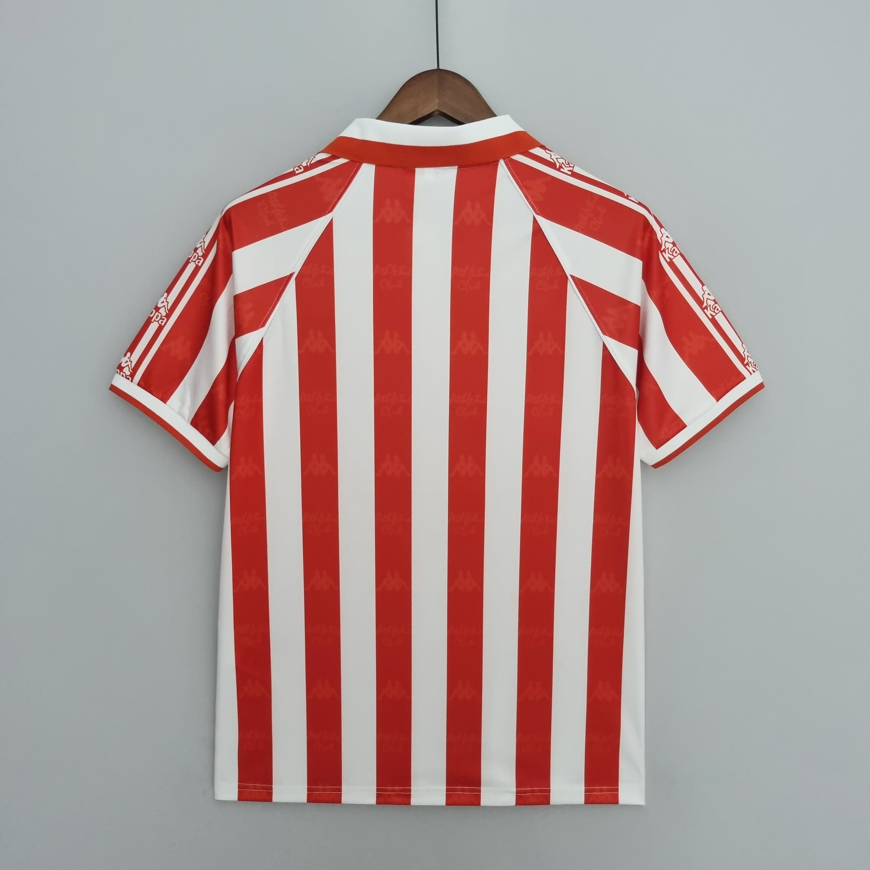 Mens Athletic Bilbao Retro Home Jersey 1995/97 Mens Athletic Bilbao Retro Home Jersey 1995/97 front view on display