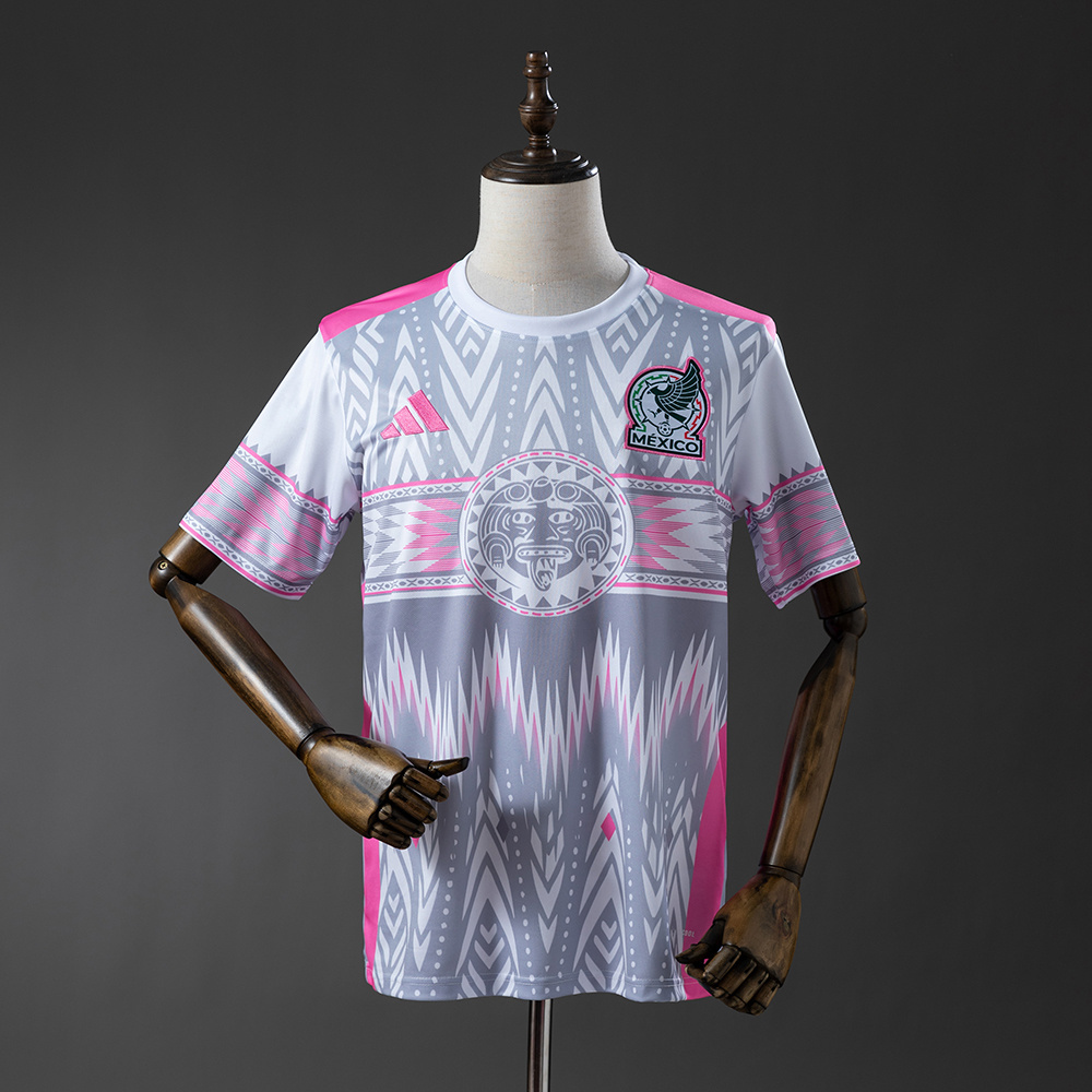Mens Mexico Grey Special Edition Jersey 2025/26 Mens Mexico Grey Special Edition Jersey 2025/26 on mannequin showing Aztec Sun Stone medallion