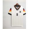 Mens Germany Retro Home Jersey 1992 front view on hanger showing tricolor shoulder blocks and number 9