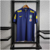 Mens World Cup Brazil Low Neck Royal Blue Polo 2022 on hanger showing royal blue body with low collar