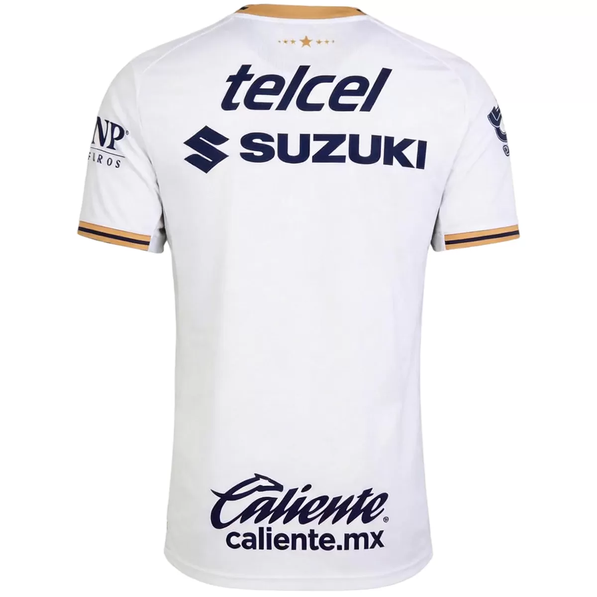 Mens Pumas UNAM Away Jersey 2026/27 Mens Pumas UNAM Away Jersey 2026/27 cream white shirt back view with five stars below collar