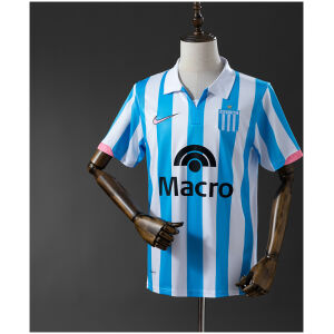 Mens Racing Club de Avellaneda Retro Home Jersey 2007/08 front striped view