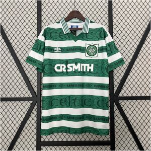 Mens Celtics Retro Home Jersey 1995/97 front view in green and white hoops