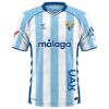 Mens Malaga CF home jersey light blue white stripes front view