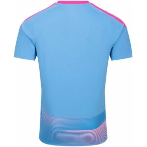 Mens Fulham Third Jersey 2026/27 sky blue shirt back view with neon pink shoulder stripes