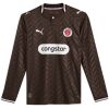 Mens FC St. Pauli Home Long Sleeve Jersey in deep brown chevron pattern