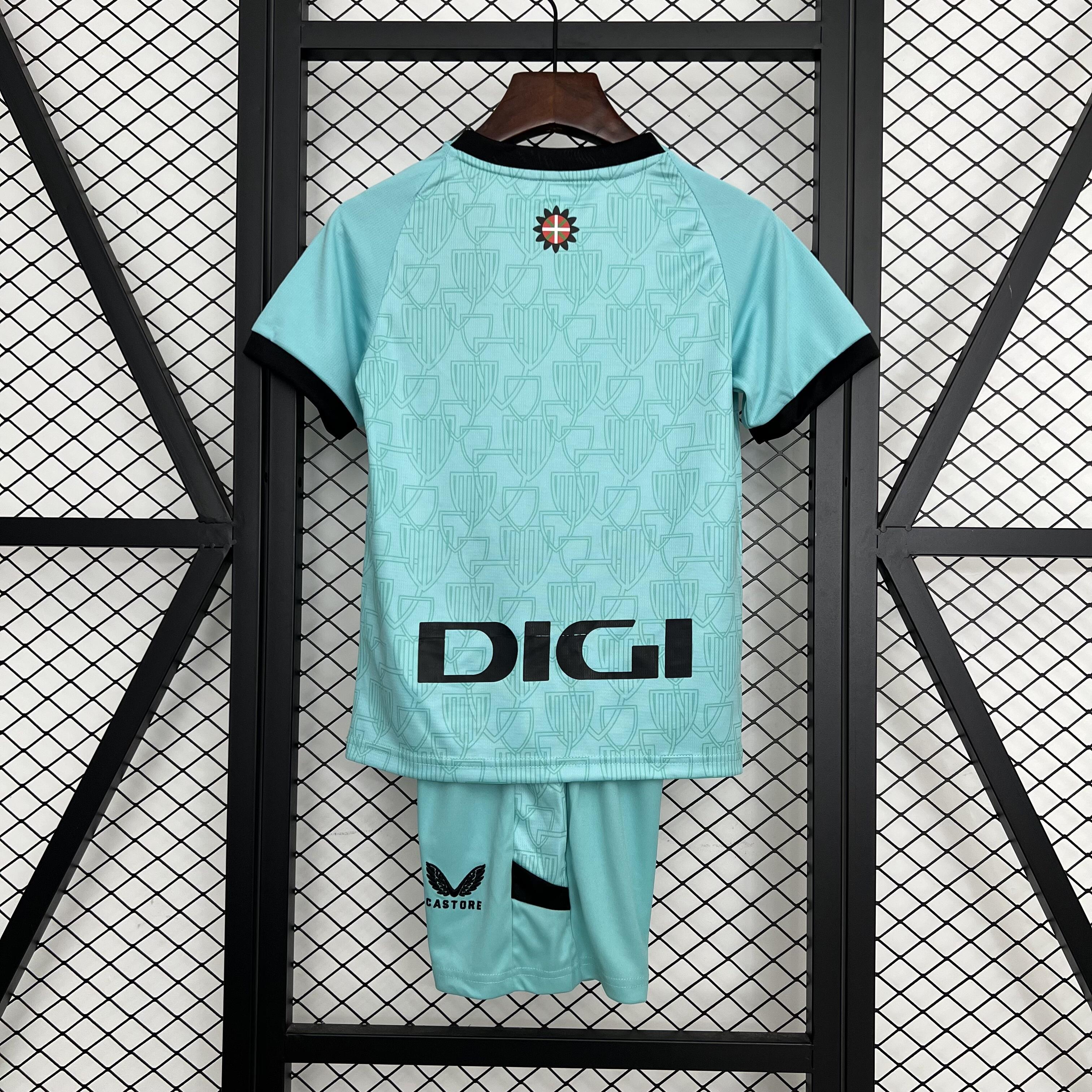 Kids Athletic Bilbao Third Kit 2025/26 Kids Athletic Bilbao Third Kit 2025/26 front view on display