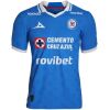 Mens Cruz Azul Player Version Home Match Jersey 2026/27 royal blue shirt front view with embossed crest watermark and white collar