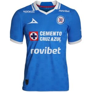 Mens Cruz Azul Player Version Home Match Jersey 2026/27 royal blue shirt front view with embossed crest watermark and white collar
