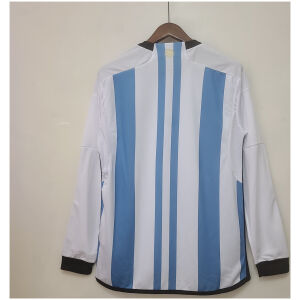 Mens Argentina 2 stars s Long Sleeve Home Jersey 2022 back view detail