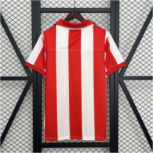 Mens Atletico Madrid Centenary Retro Home Jersey 2003/04 front view on display