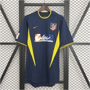 Mens Atletico Madrid Retro Away Jersey 2002/03 front view on display