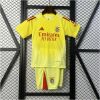 Kids Benfica Goalkeeper Kit 2025/26 front view in yellow with matching shorts