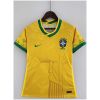 Womens World Cup Brazil classic yellow Jersey 2022 on hanger showing yellow body with Christ statue line art